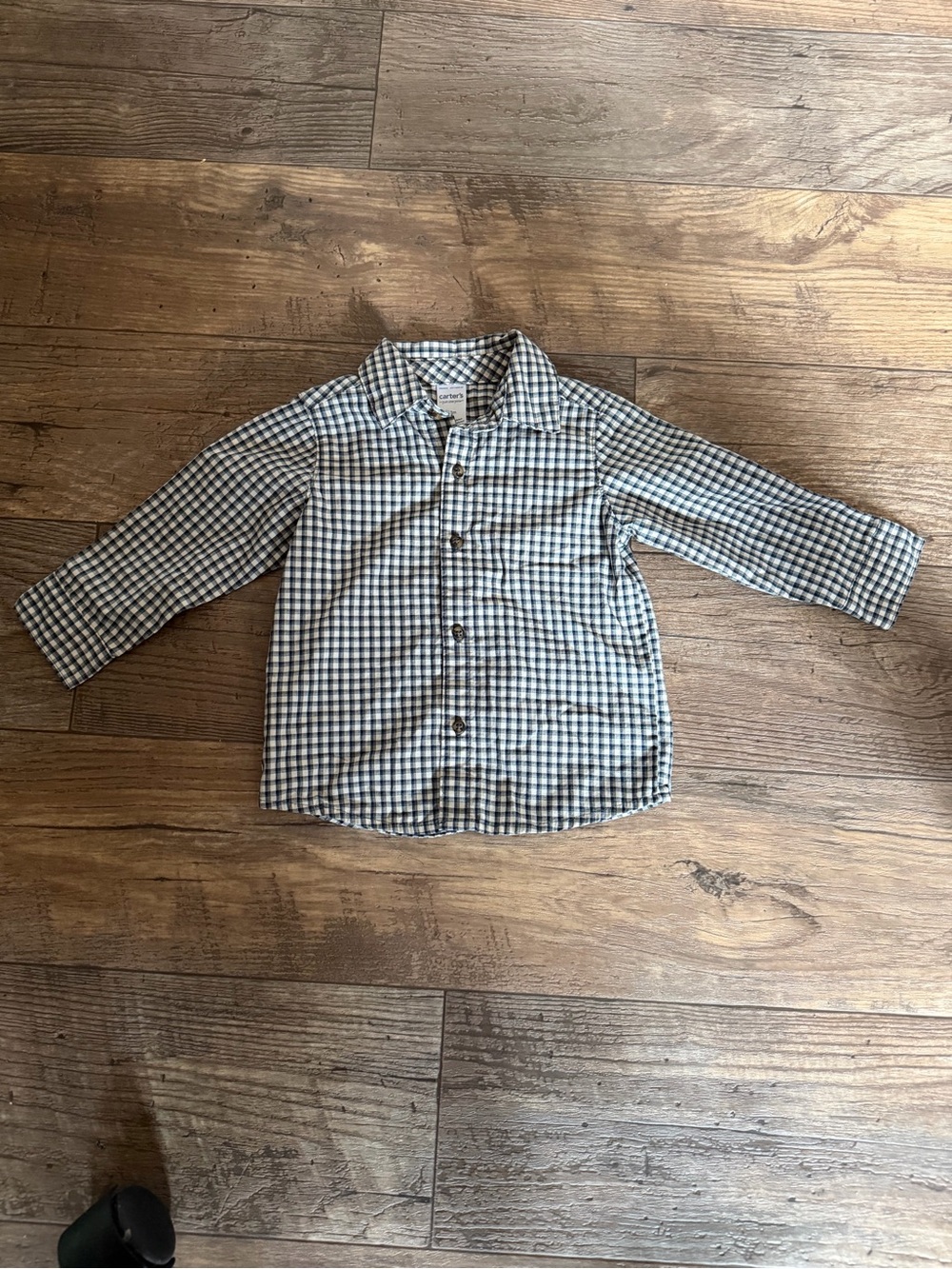 Carter's Navy and White Gingham Button-Front Shirt